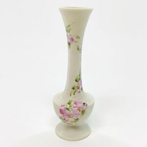 Vintage Hand-Painted Floral Ceramic Bud Vase Shabby Chic Cottagecore Decor Sign